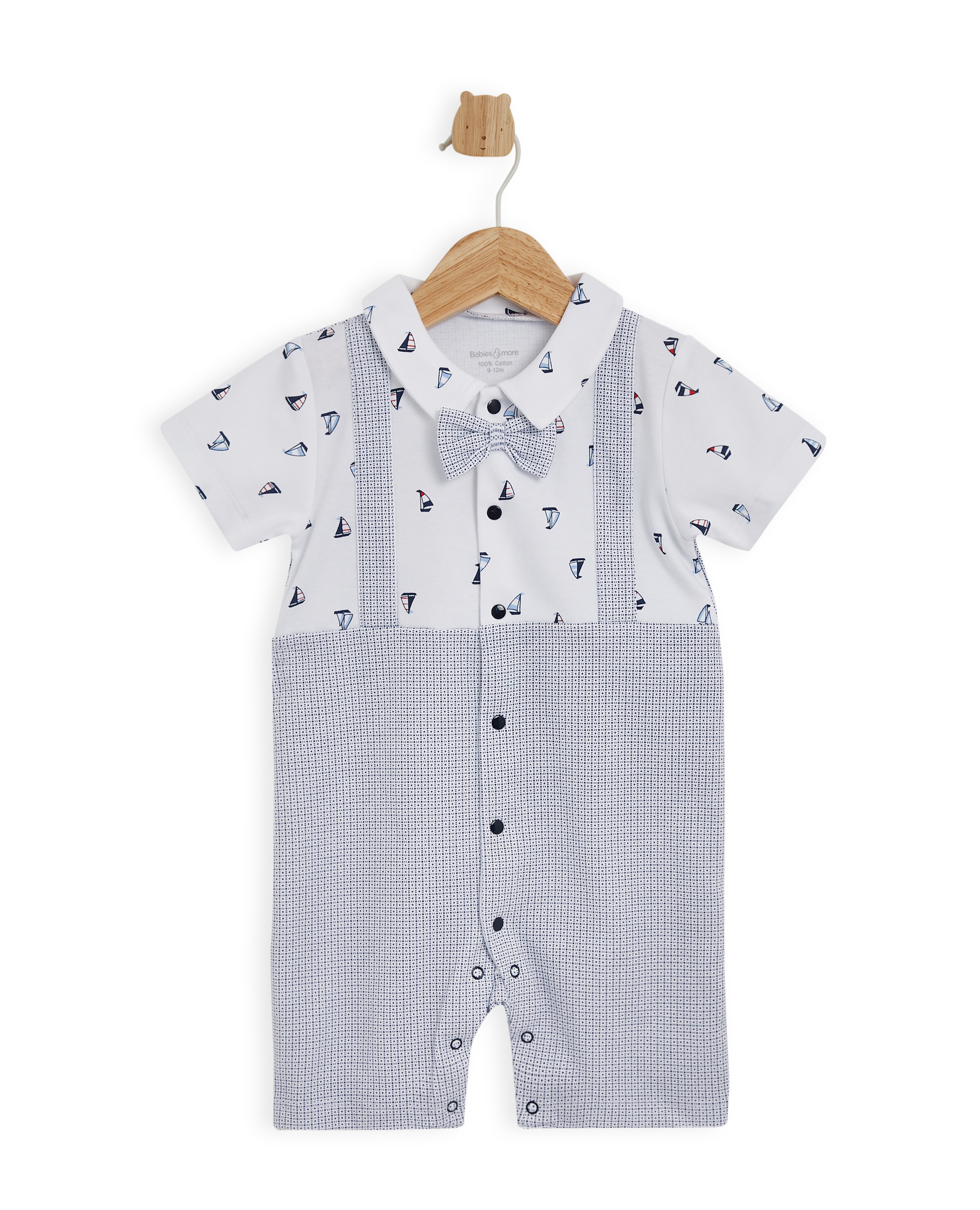 SHORT SLEEVES ROMPER BOW